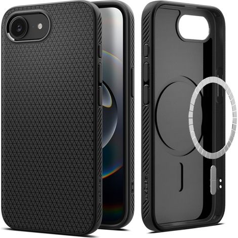 Spigen Liquid Air Mag MagSafe - Hülle für iPhone 16e (Matt Schwarz) (1/5)