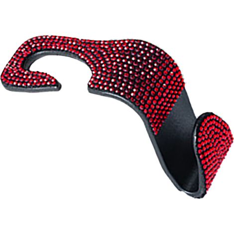 Porte-vêtements Rouge pour Appui-tête Auto, Crochets Cristal Organisateurs de Siège Arrière pour Sac à Main, Manteau et Courses (1/5)
