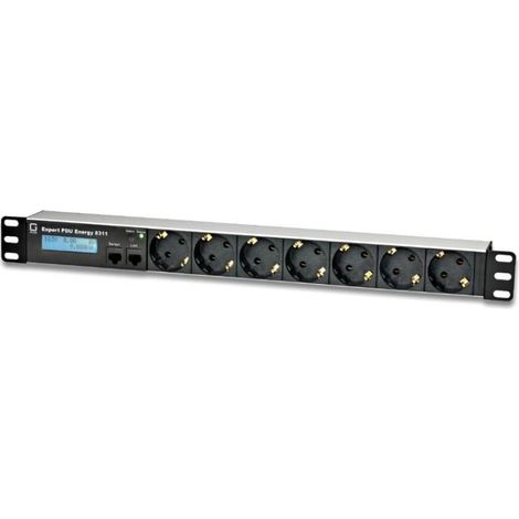 Gude Elektrischer Verteilert mit 7 Ausgängen schwarz Rackmontage