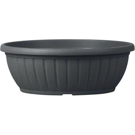 Runde Vase ''Ciotola Coste'' Basic für Blumen und Gartenpflanzen -20 cm / Terrakotta