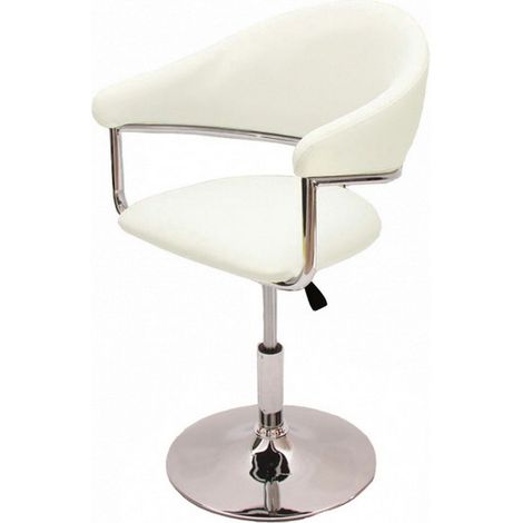 Sedia Lounge Como ecopelle altezza regolabile 78-88cm, avorio