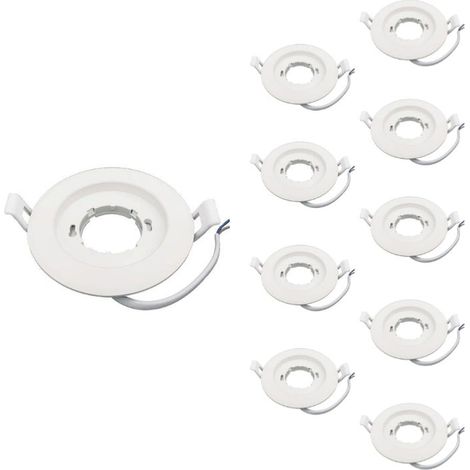 Pack de  10 - Support Spot Encastrable GX53 LED Rond BLANC - SILUMEN