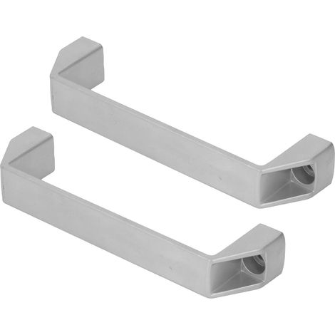 Poignée de porte moderne argentée 180mm entraxe, 2 pièces, alliage d'aluminium haute résistance, tirage de meuble et portail. (1/5)
