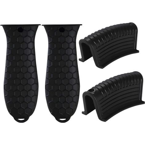 Bardusch-Poignées Chaudes en Silicone - 4 Pièces Manchons de Protection Antidérapants pour Poêles à Frire et Fours (1/4)