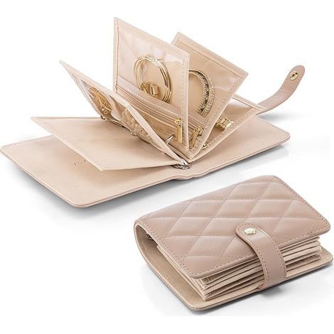 Organisateur de bijoux Vlando, rangement pliable pour boucles d'oreilles, étui de voyage avec 5 pochettes en velours. (1/5)