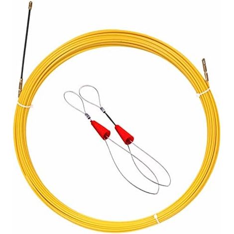 Tire Fils Electrique En Fibre de verre De 4mm,Extracteur CâBle Ruban Poisson,Dispositif Filetage,Outil d'Insertion et d'Extraction Câbles,Electric Cable Wire Puller (50M,Yellow) Yellow 50M