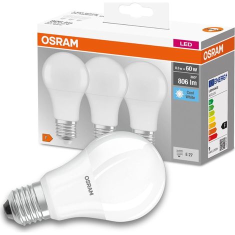 Standard-LED, matt, Promo, 3er-Pack E27, 9W, Kaltweiß – Osram (1/3)