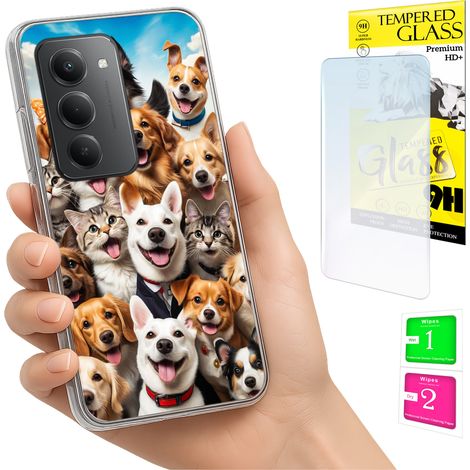 Custodia per Xiaomi Redmi 15 4G / 5G 169mm Cover posteriore con cani + vetro (1/5)