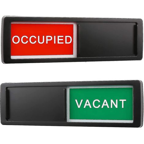 Geöffnet/Geschlossen-Schild, Öffnungsschild, Schiebetürschild für mehr Privatsphäre, Schwarzes Schild „Frei/Belegt“ (1/5)