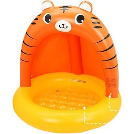 Piscina inflable al aire libre con rociador de agua de tigre para niños, rociador de agua con forma de dinosaurio, 100 x 90 cm (1/5)