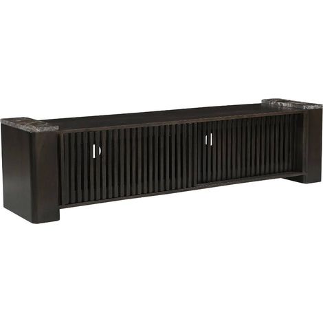 Meuble TV en bois de manguier et marbre Tobias (1/5)