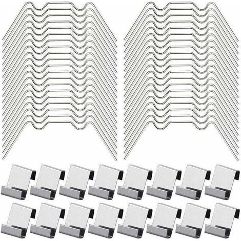 100Pcs Clips de Vitrage pour Serre Inclure 50Type W Serre Pinces en Acier Inoxydable et 50 Clips de Type Z pour Vitre de Serre,de (1/4)