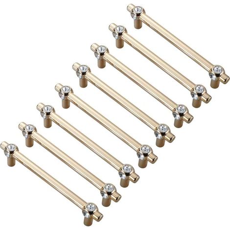 Lot de 8 poignées tiroir en cristal, porte placard cuisine moderne (1/5)
