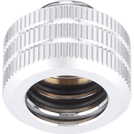 Fittings für starre Schläuche, G1/4-Zoll-Gewinde, Innensechskant-Kompressionsgewinde, mit O-Ringen, für Computer-Flüssigkeitskühlsysteme, silberfarben. (1/5)