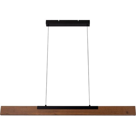 Suspension LED en Métal et Bois MDF Luminaire Dimmable Noir et Marron 122,2 cm - PANGIVO (1/5)