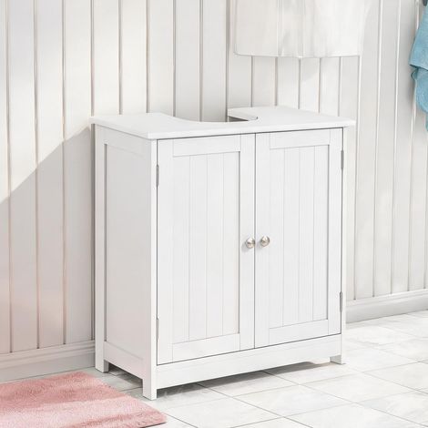 Meuble de salle de bain blanc en MDF 60 x 30 x 60 cm (1/5)