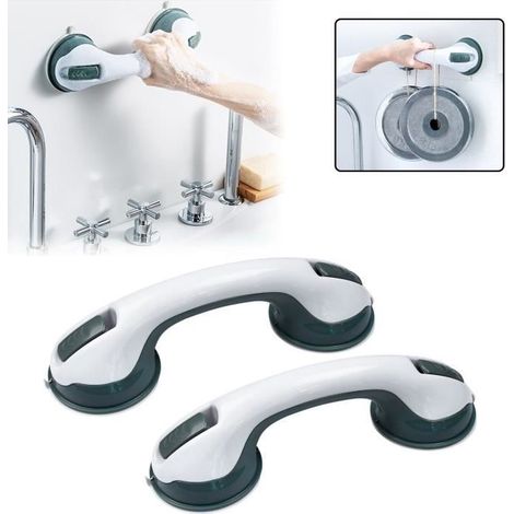 XMTECH 2er-Pack Badewannengriffe, Saugnapf-Sicherheitsgriff für Badewanne, Duschgriff ohne Bohren, für Badezimmer (1/4)