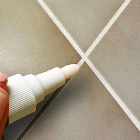 Marqueur de coulis blanc - Stylo de retouche pour joints - Peinture à joints - Nettoyant joints - Réparation carrelage