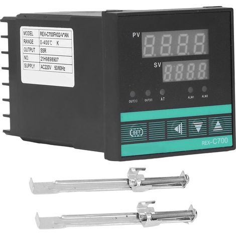 Régulateur de température numérique 0-400°C, affichage digital, thermostat réglable 220V AC, contrôleur de chaleur. (1/5)