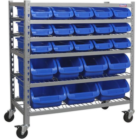Sealey Mobile Bin Storage System with 22 Bins TPS22
