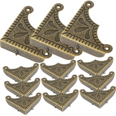 30 protège-coins décoratifs fer/bois pour boîtes et meubles (1/5)