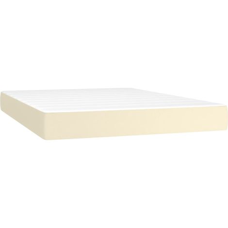 Maison Exclusive - Materasso a Molle Insacchettate Rigidità Media Crema 140x200x20 cm in Similpelle
