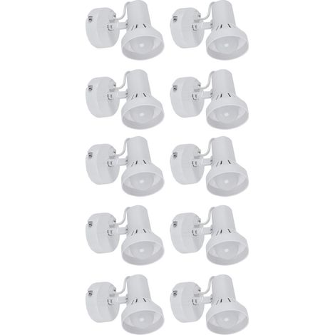 Applique murale lampe de chambre applique salon liseuse blanche applique murale réglable, 1x E14, DxHxP 8x12x14 cm, lot de 10