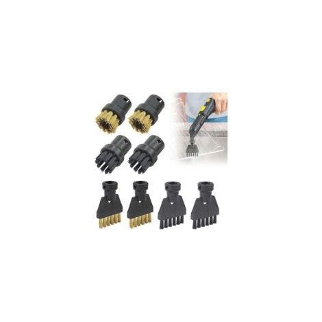 Kit de accesorios de 8 piezas para limpiadoras a vapor Kärcher SC1 a SC5, cepillos potentes y boquillas variadas - Crezuo