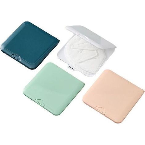 Set di 4 custodie portatili per mascherine monouso - Scatole resistenti alla polvere e all'umidità per mascherine in cotone filtrante (1/5)