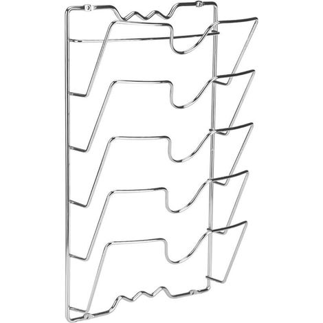 Porte Couvercles Vertical en Métal, Range Couvercle Mural avec 5 Compartiments, Rangement Couvercle Casserole pour Placard ou Mural, 40.7 x 25.7 x 7.5cm,de (1/4)