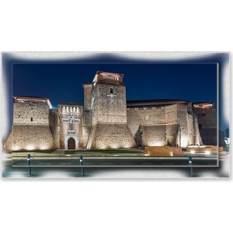 Lupia - Quadro moderno su Tela con Cornice stampata NEWEXT 75x135 cm, paesaggi localismi italiani, per casa soggiorno capezzale camera da letto hotel ufficio, RIMINI CASTEL SISMONDO (1/4)