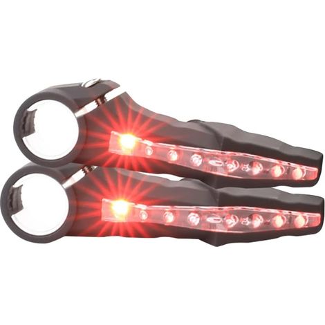 Éclairage de guidon, 2 feux avant à LED pour vélo, clignotants et feux de position pour vélos de 22 mm de diamètre, rouge (1/5)