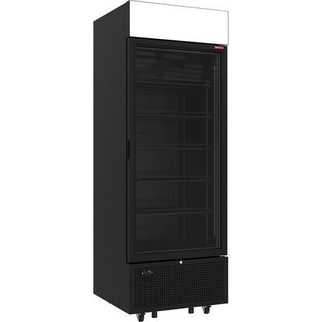 Vitrine ventilée négative 646L 5 niveaux fixes caisson lumineux noir - Classe C - Diamond