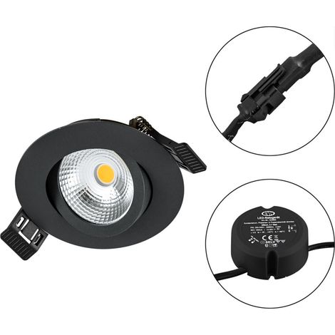 EVN LED Einbauleuchte 230V 830 dimmbar schwarz S060902 (1/3)