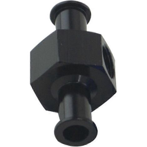 Raccord adaptateur cannelé en ligne pour manomètre de pression de carburant mâle 3/8" en alliage d'aluminium (1/5)