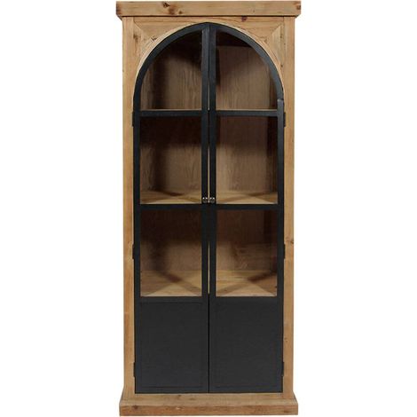 Made In Meubles – Vitrine en bois recyclé et métal Garance – 3 étagères – Dimensions H190 x L90 x P50 cm – Design industriel (1/5)