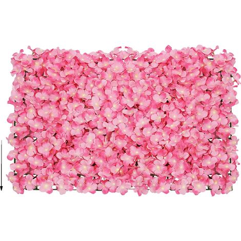 Paneles de pared florales, juego de 20 piezas, decoración floral duradera, color rosa. (1/2)