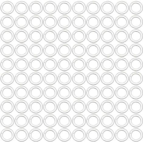 100 Stück perforierte Gardinenringe, römische Gardinenringe, Schnallen-Gardinenringe aus Kunststoff-1.3x1.3cm-transparent color (1/4)