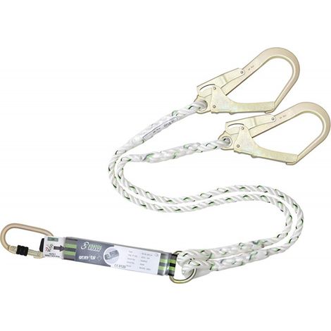 Linea di sicurezza in corda intrecciata con moschettone e 2 ganci - 1,50 m - FA3020015