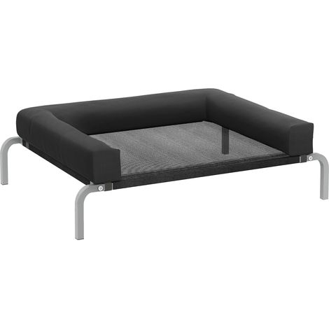 Lit surélevé rafraîchissant pour chien, lit de camp portable intérieur extérieur, 90 x 65 x 30 cm, noir (1/5)