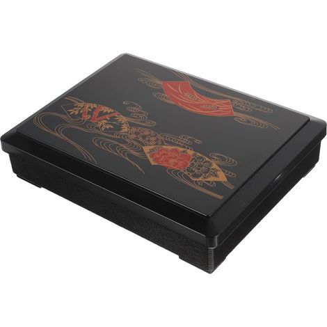 Boîte à bento portable GANAZONO en plastique noir, 3 (1/5)