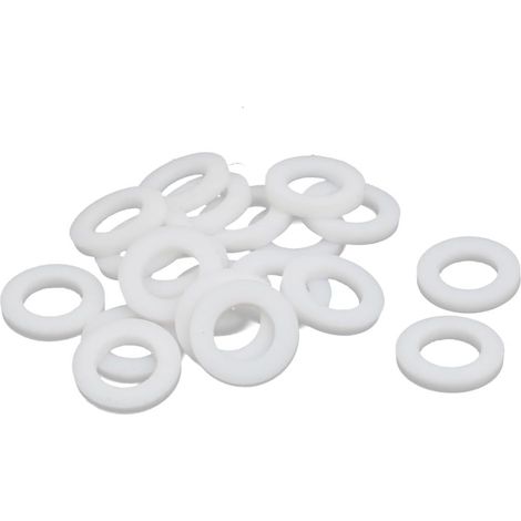 20pcs Rondelles PTFE Plat Joint Étanchéité pour Robinet Tuyau Blanc 14mm OD 8mm ID 2mm Épaisseur (1/2)