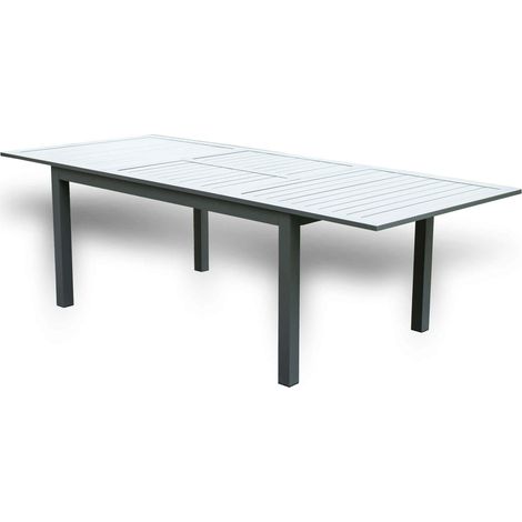 HOME DELUXE - Gartentisch ausziehbar - CASA - Gestell und Tischplatte Aluminium, ca. 160 (240) x 100 x 74 cm - inkl. Zubehör I Gartenmöbel Ausziehtisch Balkonset  Lounge Gartenmöbel Gartenmöbel Kunsts (1/4)