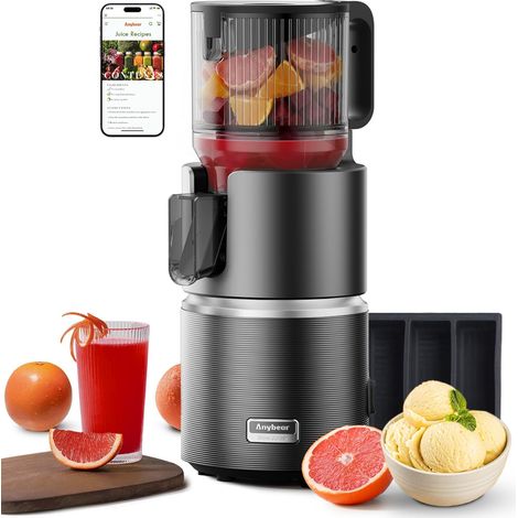 Anybear Extracteur de Jus Professionnel 350 W – Extracteur de Jus à Froid, Machine à Jus Fruits et Légumes, Grande Goulotte 124 mm, Sans BPA (1/5)