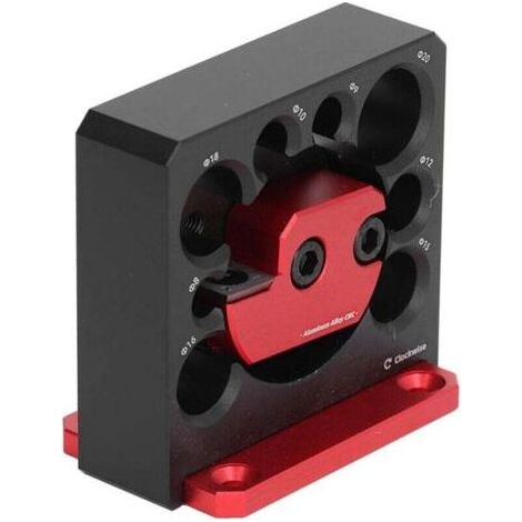 Gabarit de fabrication de goujons réglable en alliage d'aluminium 8 trous Perceuse électrique fraisage bois massif Rondin rond Outil auxiliaire de menuiserie (1/5)