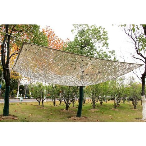 Store camouflage réversible 3x4m avec corde en nylon avec anneaux en acier inoxydable en gris et blanc