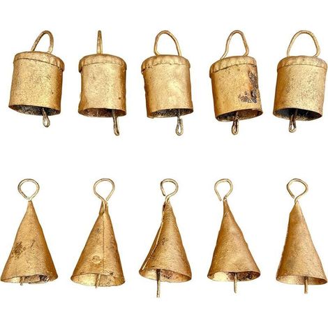 10 Pcs Décorations de Noël – Cloches pour travaux manuels, décoration d'intérieur, décorations de Noël cloches de Noël, cloches de Noël pour décoration – Vintage, petit grelot de sorcière et cloches