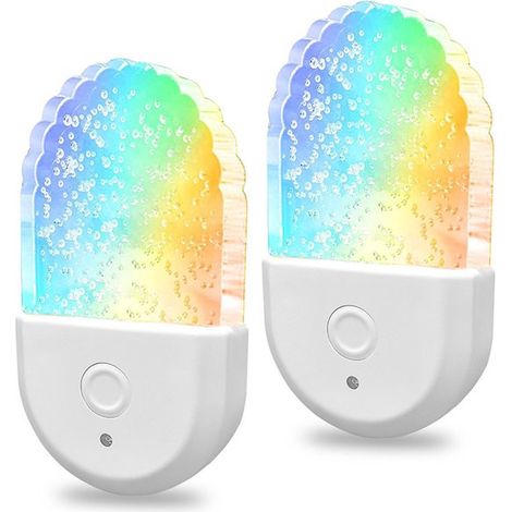 Steckdosen-Nachtlichter [2 Stück], Farbwechsel-Nachtlicht für Kinder, 6-farbiges RGB-LED-Nachtlicht für Badezimmerdekoration, Kinderzimmer (1/5)