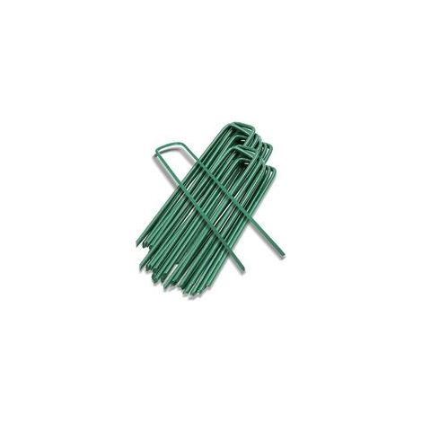 Piquets de Jardin Piquet Fixation Tente Sol Cheville Agrafes Jardinage pour Fixer Toile Paillage Clôture Barrière Contre Filets Camping Gazon Artificiel,20pièce, Vert, 15x3 (1/5)