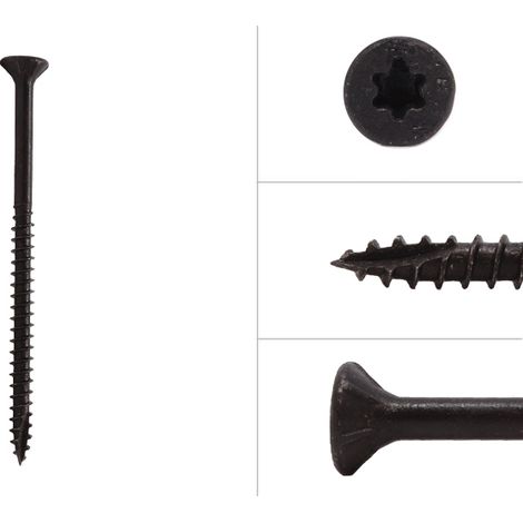 Vis noires galvanisées 5 x 80 mm Torx 20 avec pointe anti-fendage (1/2)
